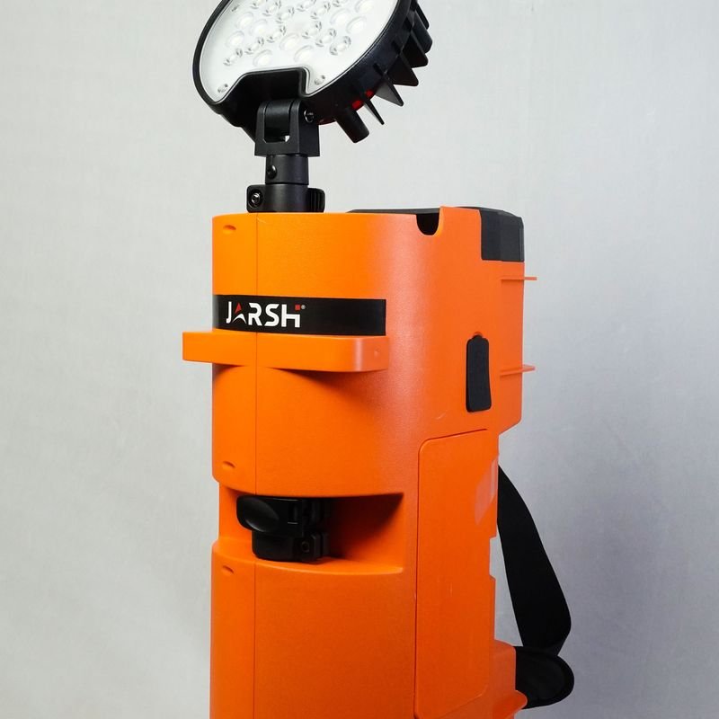 6 ft area light folded with the head lowered