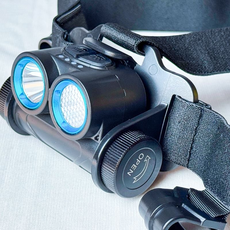 ATEX headlamp on its elastic head strap