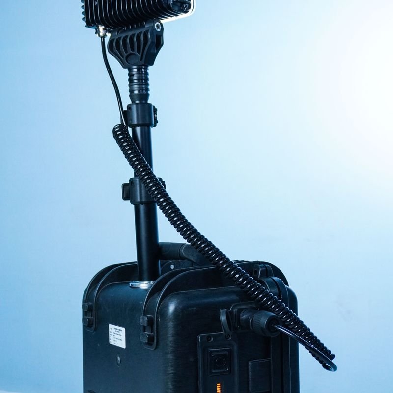 Rear of the BeamBox LED panel and mast
