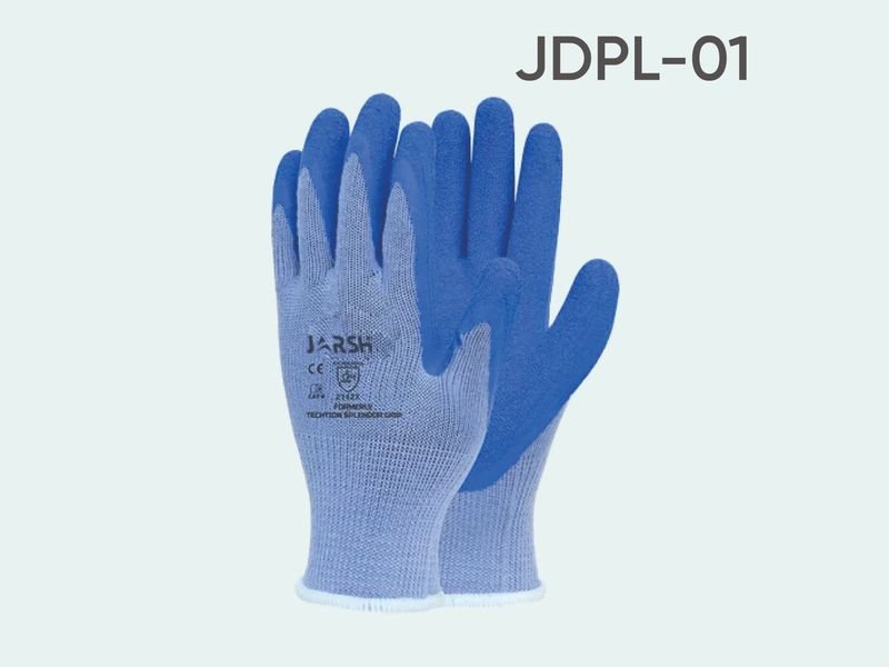 Jarsh Gloves (HPPE Liner, Blue Latex Coating) JDPL-01