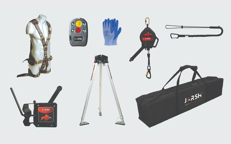 Jarsh JRAK-01 rescue rope access kit: harness, pulleys, rope grab, ascender, descender, lanyards and rope
