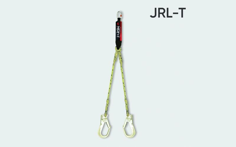 Jarsh JATL energy-absorbing twisted rope lanyard with steel tower hooks