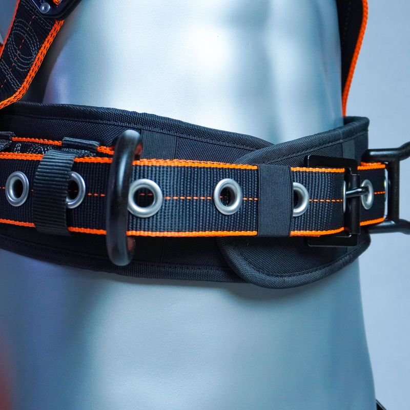 Padded hip section of the PGH-01 with side D-rings for work positioning
