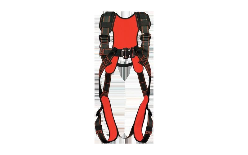 Jarsh Pro-Guard PGH-02 full body harness with red mesh padding, front view