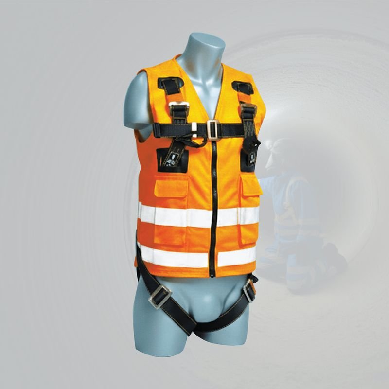 Orange PGH-04 (OR) jacket harness in a tunnel
