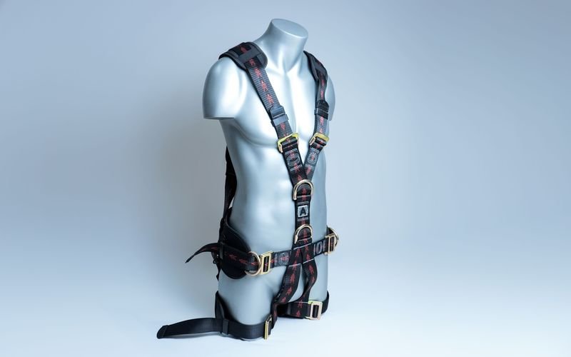 Jarsh Pro-Guard PGH-05 tower and rescue harness with padded waist belt and gold-coloured fittings