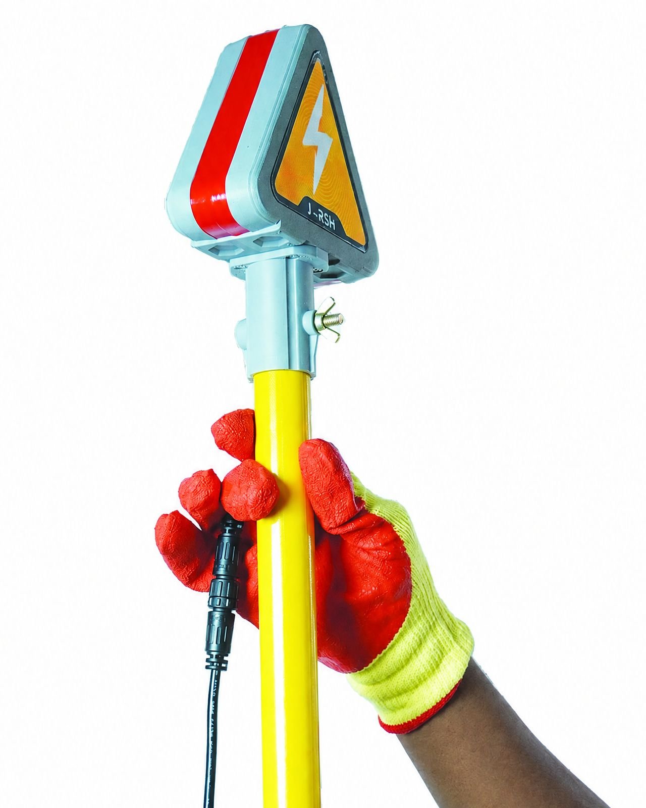 Hands raising the VoltRadar FRP extension pole